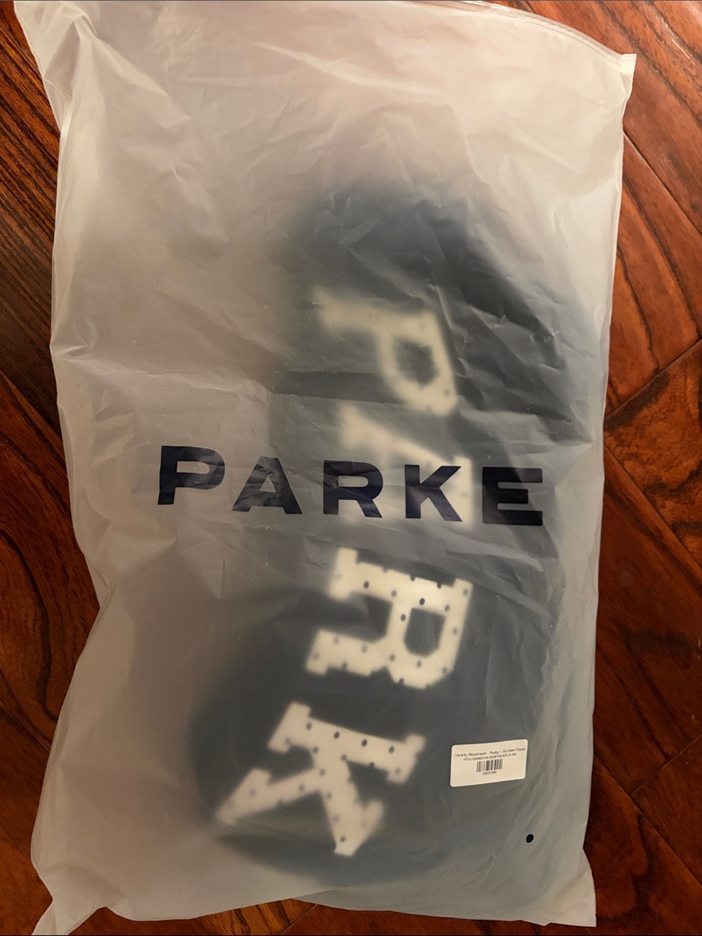 Parke Navy Mockneck polka dot lettering s/m - Picture 1 of 2